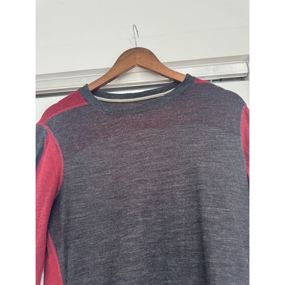 Smartwool Mens M Gray Red Intraknit 200 Thermal Merino Base Layer Crew T-Shirt - Picture 2 of 9